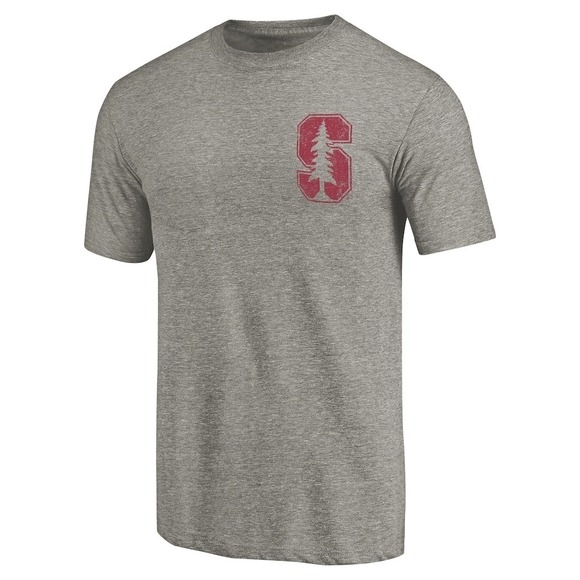 Tops - Stanford Cardinal Left Chest Distressed Logo Tri-Blend T-Shirt